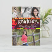 5 x 7 Graffiti Paint Air Brush Senior Aankondiging (Staand voorkant)