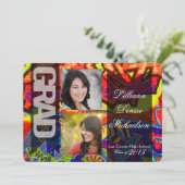 5 x 7 Graffiti Paint Air Brush Senior Aankondiging (Staand voorkant)