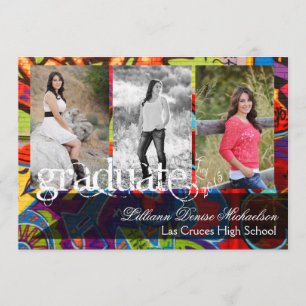 5 x 7 Graffiti Paint Air Brush Senior Aankondiging