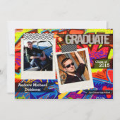 5 x 7 Graffiti Paint Air Brush Senior Aankondiging (Voorkant)