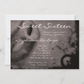 5 x 7 Gray Masquerade Sweet 16 Birthday Uitnodigin Kaart (Voorkant)