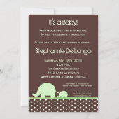 5 x 7 Green Neut Mod Elephant Baby shower Invitati Kaart (Voorkant)