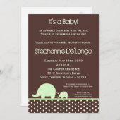 5 x 7 Green Neut Mod Elephant Baby shower Invitati Kaart (Voorkant / Achterkant)