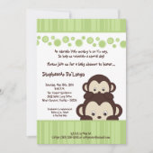 5 x 7 Green Pop Monkey Neutra Baby shower Invitati Kaart (Voorkant)