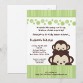 5 x 7 Green Pop Monkey Neutra Baby shower Invitati Kaart (Voorkant / Achterkant)