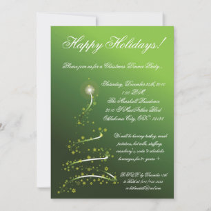 5 x 7 Green XMAS Tree-kerstfeest Kaart