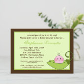 5 x 7 Groene zoete peul in Pod Baby shower Uitnodi Kaart (Staand voorkant)