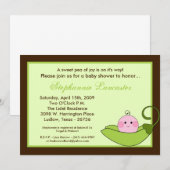 5 x 7 Groene zoete peul in Pod Baby shower Uitnodi Kaart (Voorkant / Achterkant)