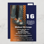 5 x 7 Grunge Sneakers 61 Birthday Invitation Kaart (Voorkant / Achterkant)