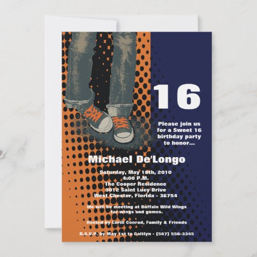5 x 7 Grunge Sneakers 61 Birthday Invitation Kaart (Voorkant)