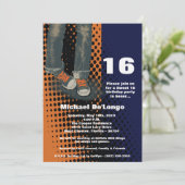 5 x 7 Grunge Sneakers 61 Birthday Invitation Kaart (Staand voorkant)