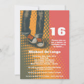 5 x 7 Grunge Sneakers Zestien Birthday Uitnodiging (Voorkant)