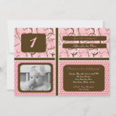 5 x 7 Heart PolkaDot Foto Birthday Party Invitatio Kaart (Voorkant)
