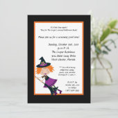 5 x 7 heks op uitnodiging van Broom Halloween Bash (Staand voorkant)