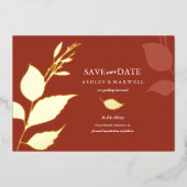 5 x 7 Herfst Huwelijk Save The Dates Folie Uitnodiging (Voorkant)