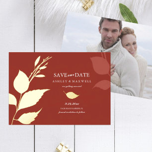 5 x 7 Herfst Huwelijk Save The Dates Folie Uitnodiging
