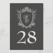 5 x 7 Houtskool Antiek Crest Tabel Nummer (Voorkant)