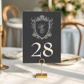 5 x 7 Houtskool Antiek Crest Tabel Nummer