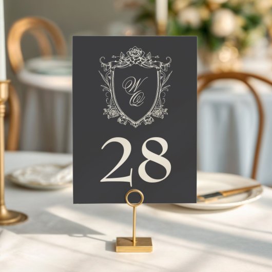 5 x 7 Houtskool Antiek Crest Tabel Nummer