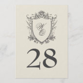 5 x 7 Houtskoolkam Beige Tafelnummer (Achterkant)