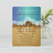 5 x 7-inch Beach Shell Wedding Invitation Kaart (Staand voorkant)