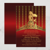 5 x 7 inch Bridal Princess Golden Crown Invitation Kaart (Voorkant / Achterkant)