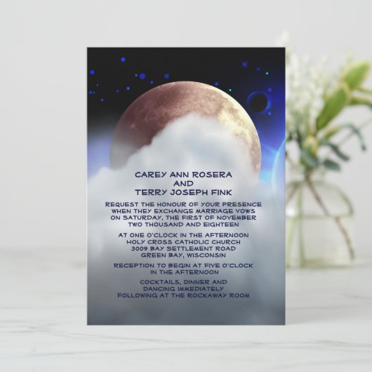 5 x 7-inch Deep Space Planets Weddenschap Kaart (Staand voorkant)