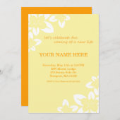 5 x 7 inch Eenvoudige uitnodiging voor geel Baby s (Voorkant / Achterkant)