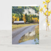 5 x 7 inch gevouwen Kaart || Sunny Herfst Puddle (Gele Bloem)