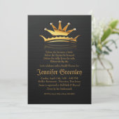 5 x 7 inch Gold Royal Queen Crown Invitation Kaart (Staand voorkant)