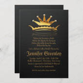5 x 7 inch Gold Royal Queen Crown Invitation Kaart (Voorkant / Achterkant)