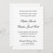 5 x 7-inch Klassieke Script Scallop Weddenschap Kaart (Voorkant / Achterkant)