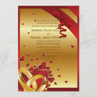 5 x 7-inch Luxe, moderne gouden ringen Kaart