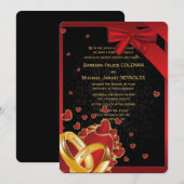 5 x 7-inch Luxe, moderne gouden ringen - zwart Kaart (Voorkant / Achterkant)