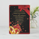 5 x 7-inch Luxe, moderne gouden ringen - zwart Kaart (Staand voorkant)