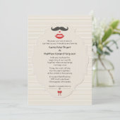 5 x 7 inch mustache lips Retro Weddenschap Kaart (Staand voorkant)