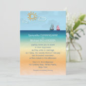 5 x 7 inch Ocean Sand Beach Theme Weddenschap Kaart (Staand voorkant)