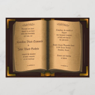 *5 x 7-inch oude  lederen bruiloft kaart