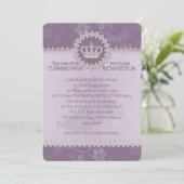 5 x 7 inch Pink Floral Crown Wedding Passport Kaart (Staand voorkant)