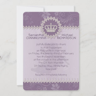 5 x 7 inch Pink Floral Crown Wedding Passport Kaart