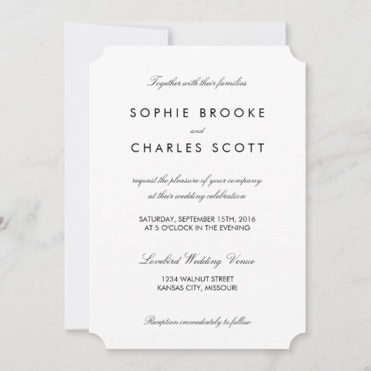 5 x 7-inch Simple Chic Ticket Sjabloon Weddenschap Kaart (Voorkant)