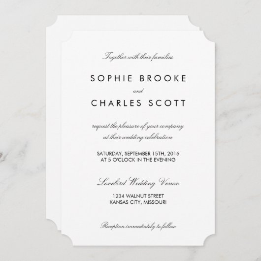 5 x 7-inch Simple Chic Ticket Sjabloon Weddenschap Kaart (Voorkant / Achterkant)