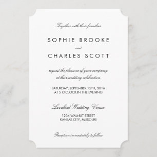 5 x 7-inch Simple Chic Ticket Sjabloon Weddenschap Kaart