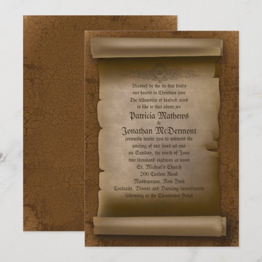 5 x 7-inch  uitnodiging voor gothische bruiloft (Voorkant / Achterkant)