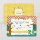5 x 7 inch Woodland Fox Baby shower Invitation Kaart (Voorkant / Achterkant)