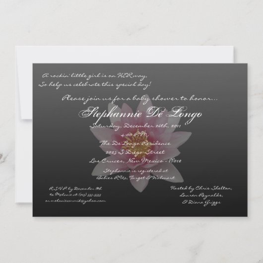 5 x 7 Inset Lily Invitation Kaart (Voorkant)