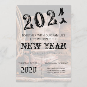 5 x 7 jaar nieuwe uitnodiging Cowboy Boots Barn Wo