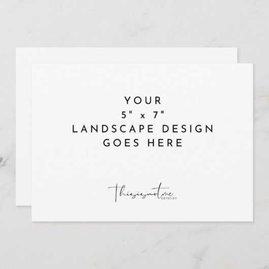 5 x 7" kaartafdruk landschaps horizontale sjabloon kaart (Voorkant / Achterkant)