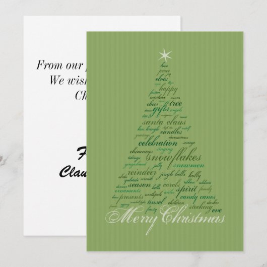 5 x 7 kerstkaart kaart (Voorkant / Achterkant)