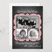 5 x 7 kerstkaart met XMAS Chalk Board Argyle PHOTO (Voorkant / Achterkant)